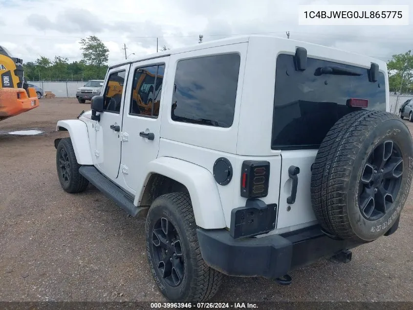 2018 Jeep Wrangler Jk Unlimited Altitude 4X4 VIN: 1C4BJWEG0JL865775 Lot: 39963946