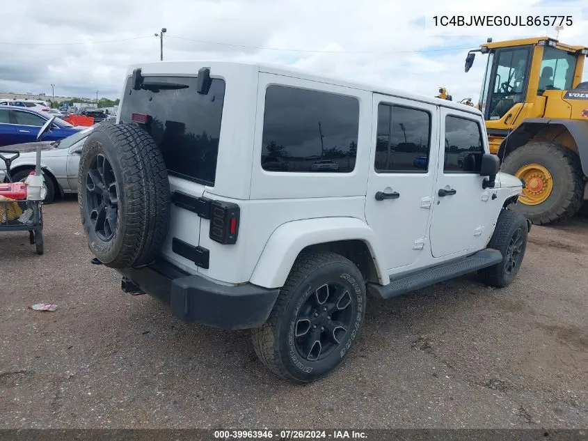 2018 Jeep Wrangler Jk Unlimited Altitude 4X4 VIN: 1C4BJWEG0JL865775 Lot: 39963946