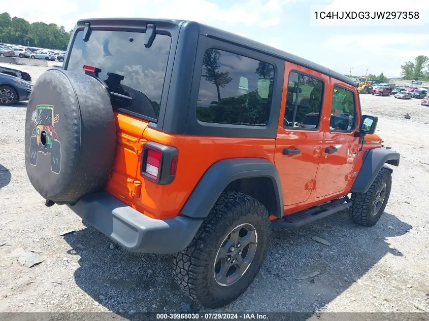 1C4HJXDG3JW297358 2018 Jeep Wrangler Unlimited Sport S 4X4