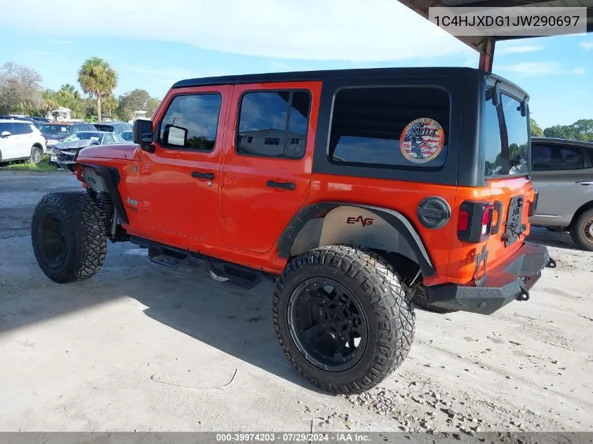 2018 Jeep Wrangler Unlimited Sport VIN: 1C4HJXDG1JW290697 Lot: 39974203