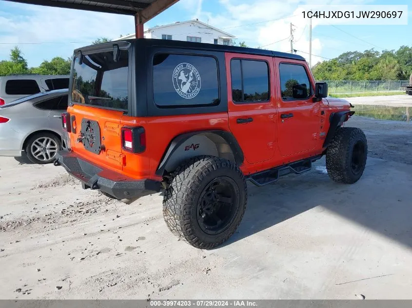 2018 Jeep Wrangler Unlimited Sport VIN: 1C4HJXDG1JW290697 Lot: 39974203