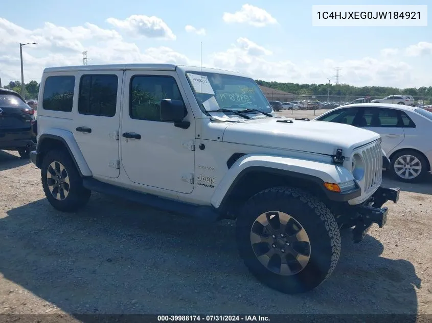 1C4HJXEG0JW184921 2018 Jeep Wrangler Unlimited Sahara 4X4