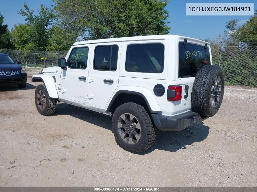 1C4HJXEG0JW184921 2018 Jeep Wrangler Unlimited Sahara 4X4