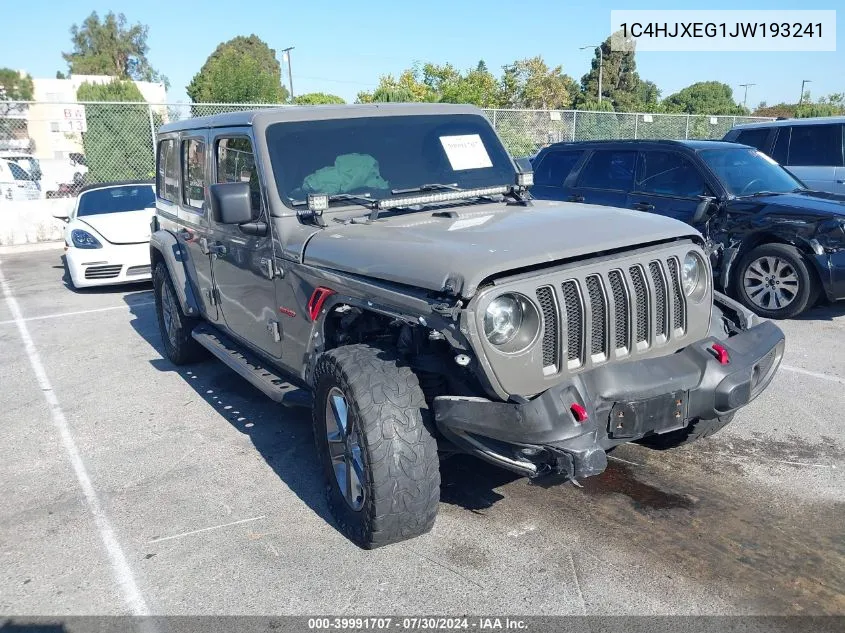 2018 Jeep Wrangler Unlimited Sahara VIN: 1C4HJXEG1JW193241 Lot: 39991707