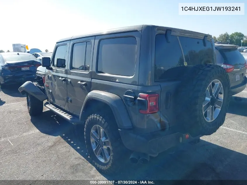 1C4HJXEG1JW193241 2018 Jeep Wrangler Unlimited Sahara