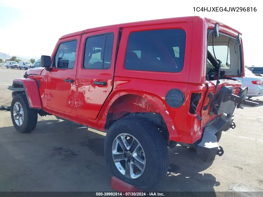 1C4HJXEG4JW296816 2018 Jeep Wrangler Unlimited Sahara 4X4