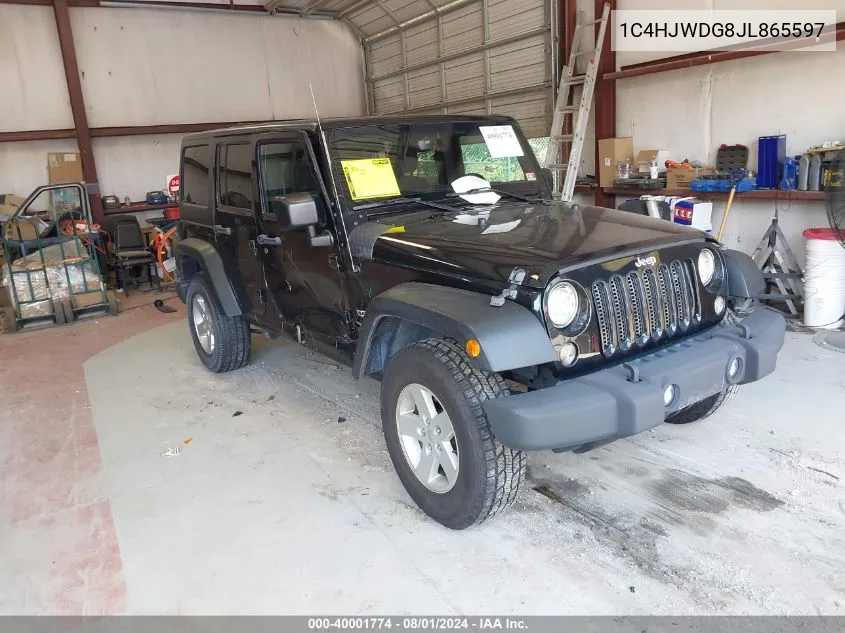 1C4HJWDG8JL865597 2018 Jeep Wrangler Jk Unlimited Sport S 4X4