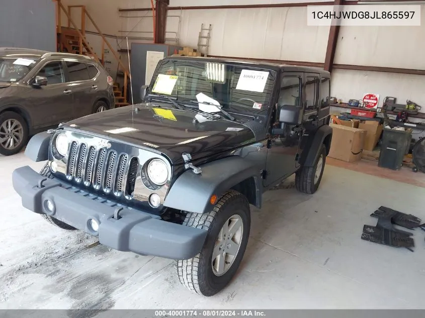 2018 Jeep Wrangler Jk Unlimited Sport S 4X4 VIN: 1C4HJWDG8JL865597 Lot: 40001774