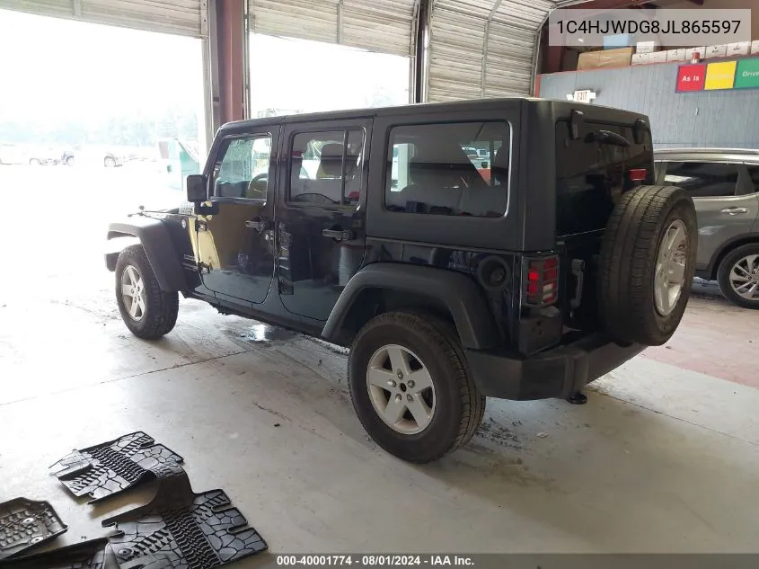 1C4HJWDG8JL865597 2018 Jeep Wrangler Jk Unlimited Sport S 4X4