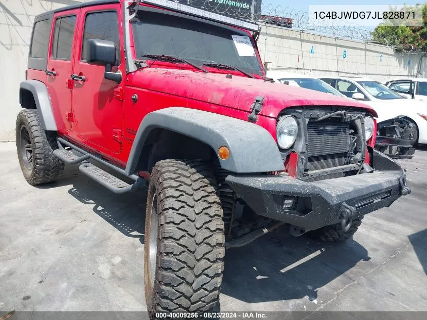 2018 Jeep Wrangler Jk Unlimited Sport 4X4 VIN: 1C4BJWDG7JL828871 Lot: 40009256