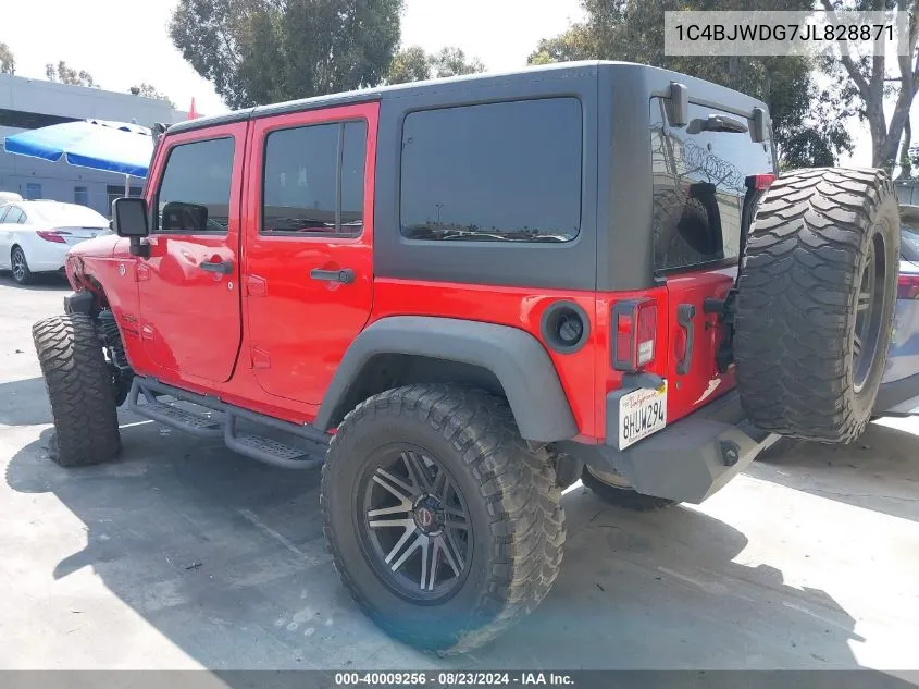 2018 Jeep Wrangler Jk Unlimited Sport 4X4 VIN: 1C4BJWDG7JL828871 Lot: 40009256