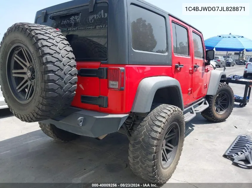 1C4BJWDG7JL828871 2018 Jeep Wrangler Jk Unlimited Sport 4X4