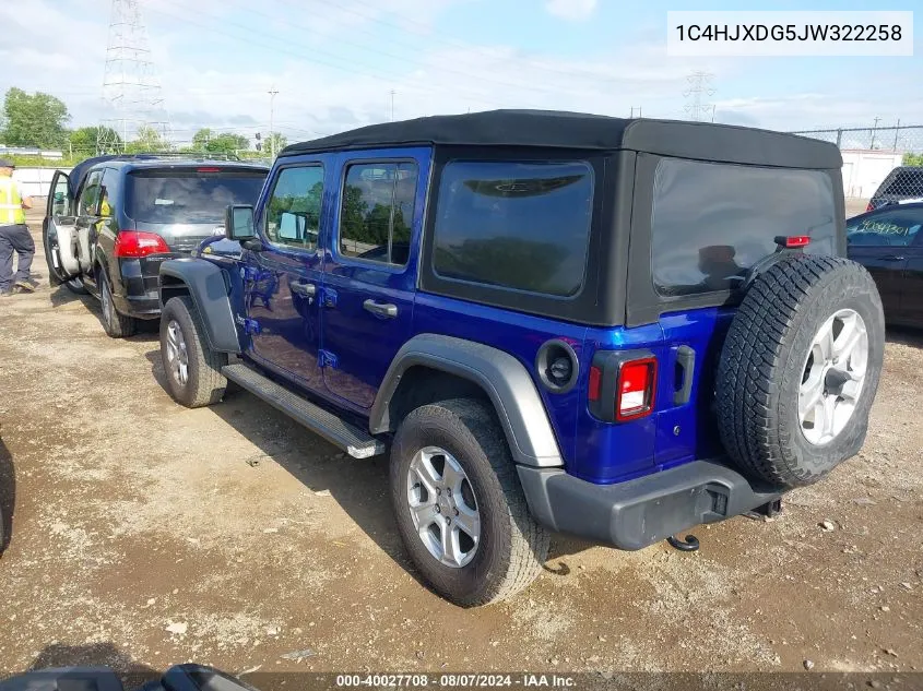 1C4HJXDG5JW322258 2018 Jeep Wrangler Unlimited Sport S 4X4