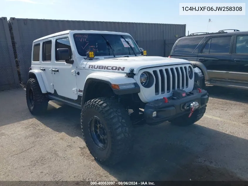 1C4HJXFG6JW258308 2018 Jeep Wrangler Unlimited Rubicon 4X4