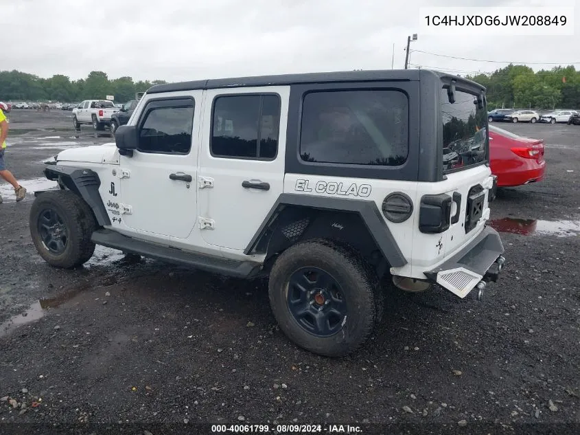 1C4HJXDG6JW208849 2018 Jeep Wrangler Unlimited Sport S 4X4