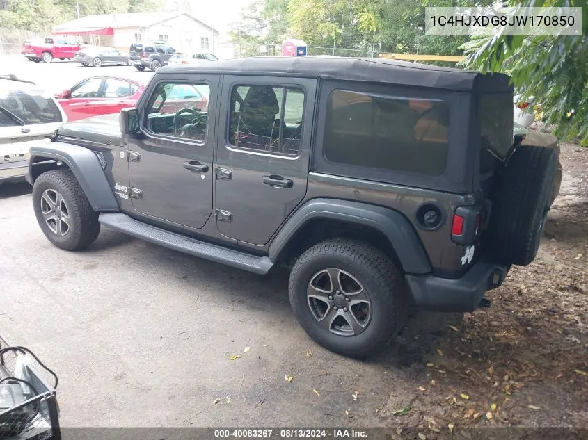 2018 Jeep Wrangler Unlimited Sport S 4X4 VIN: 1C4HJXDG8JW170850 Lot: 40083267