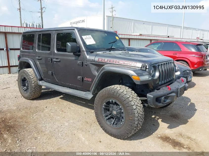 2018 Jeep Wrangler Unlimited Rubicon 4X4 VIN: 1C4HJXFG3JW130995 Lot: 40090106