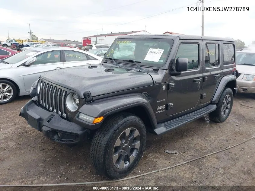 2018 Jeep Wrangler Unlimited Sahara 4X4 VIN: 1C4HJXEN5JW278789 Lot: 40093173