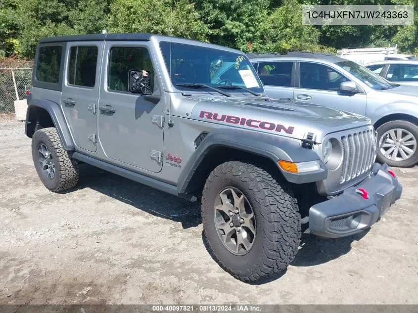 1C4HJXFN7JW243363 2018 Jeep Wrangler Unlimited Rubicon 4X4