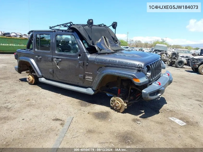 2018 Jeep Wrangler Unlimited Sahara 4X4 VIN: 1C4HJXEG5JW184073 Lot: 40104779