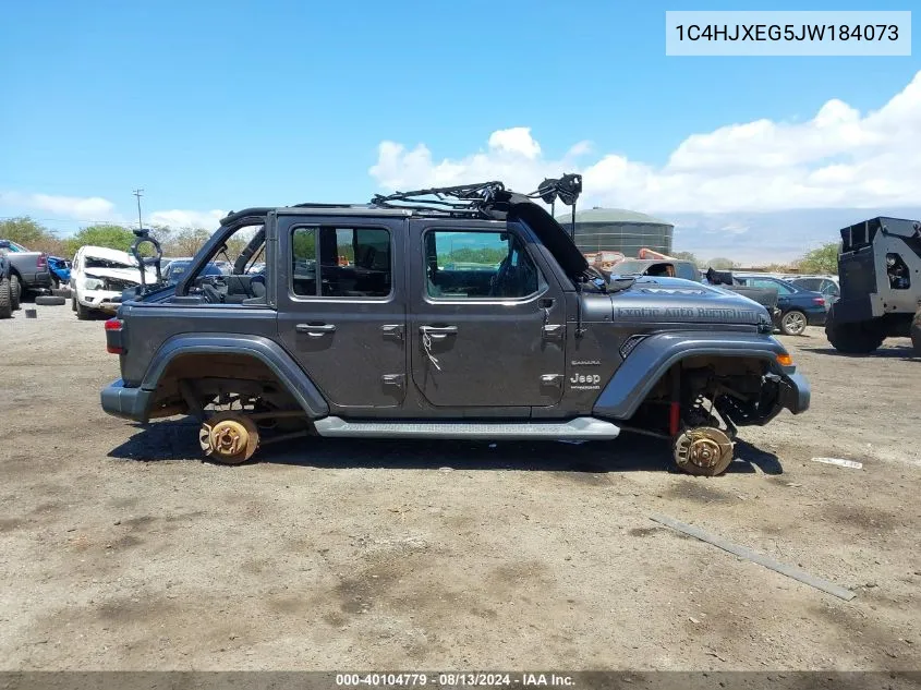 2018 Jeep Wrangler Unlimited Sahara 4X4 VIN: 1C4HJXEG5JW184073 Lot: 40104779