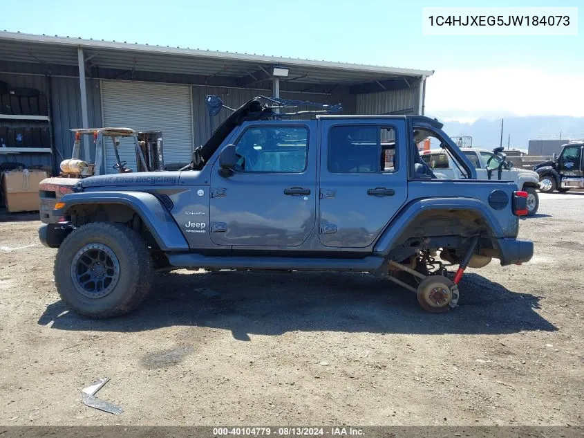 2018 Jeep Wrangler Unlimited Sahara 4X4 VIN: 1C4HJXEG5JW184073 Lot: 40104779