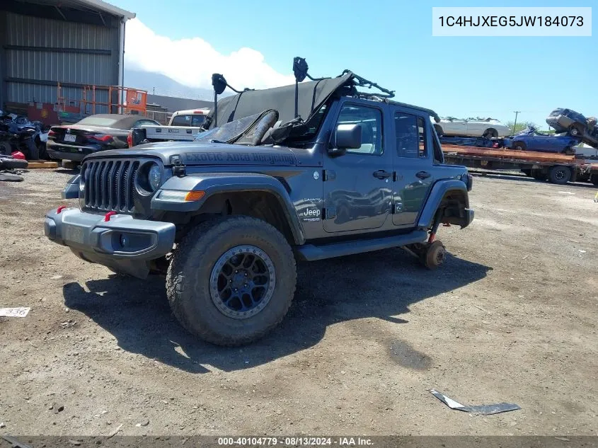 2018 Jeep Wrangler Unlimited Sahara 4X4 VIN: 1C4HJXEG5JW184073 Lot: 40104779