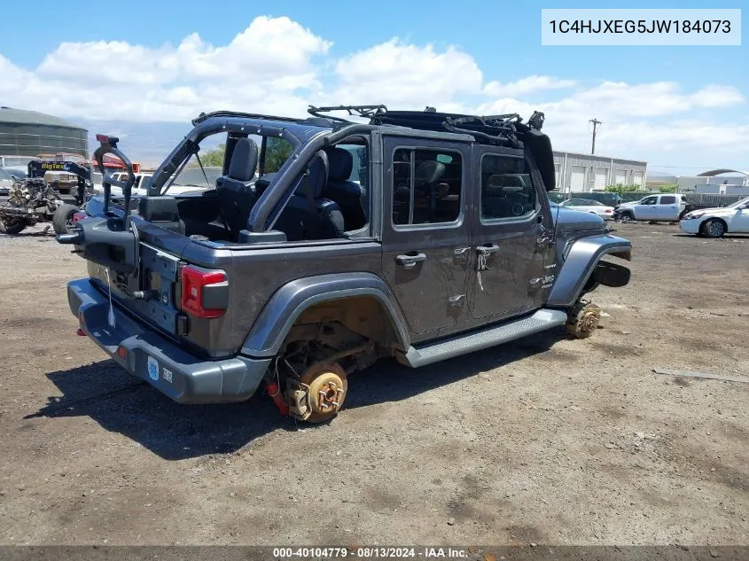 2018 Jeep Wrangler Unlimited Sahara 4X4 VIN: 1C4HJXEG5JW184073 Lot: 40104779