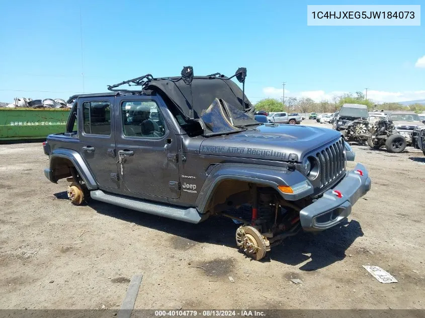 2018 Jeep Wrangler Unlimited Sahara 4X4 VIN: 1C4HJXEG5JW184073 Lot: 40104779