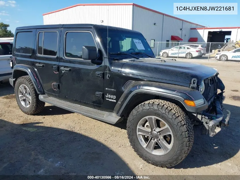 2018 Jeep Wrangler Unlimited Sahara 4X4 VIN: 1C4HJXEN8JW221681 Lot: 40130566