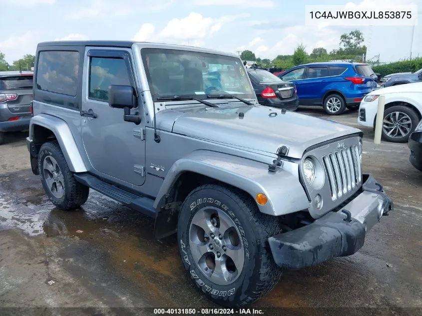 2018 Jeep Wrangler Jk Sahara 4X4 VIN: 1C4AJWBGXJL853875 Lot: 40131850