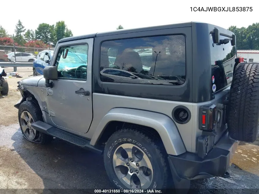 1C4AJWBGXJL853875 2018 Jeep Wrangler Jk Sahara 4X4