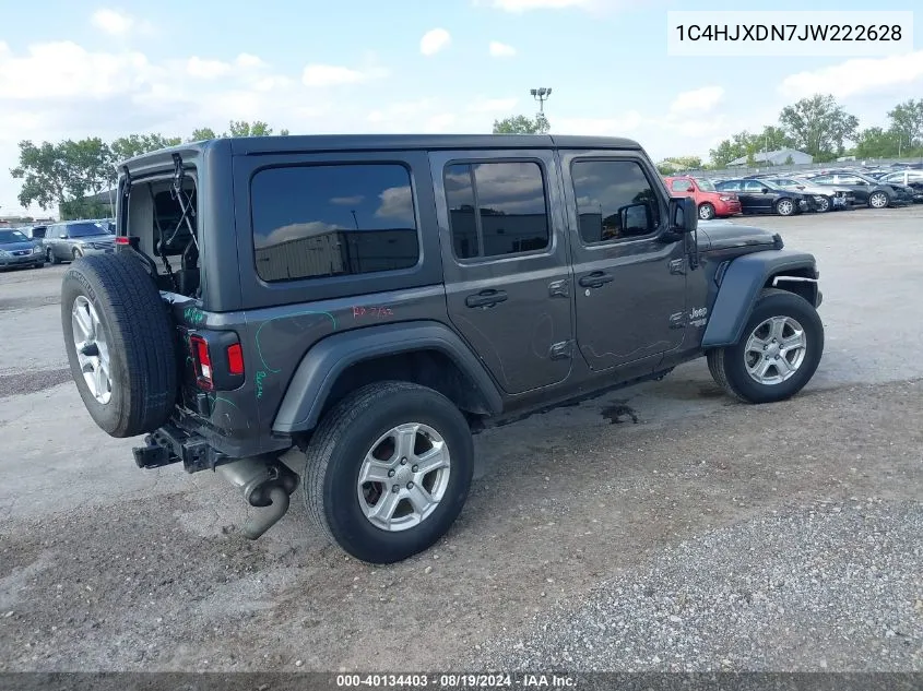 2018 Jeep Wrangler Unlimited Sport S 4X4 VIN: 1C4HJXDN7JW222628 Lot: 40134403