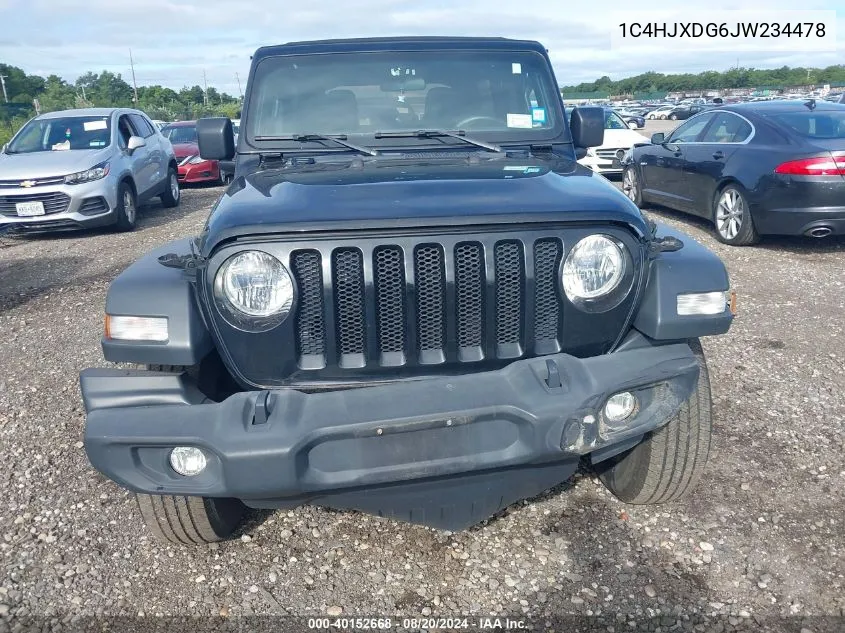 1C4HJXDG6JW234478 2018 Jeep Wrangler Unlimited Sport