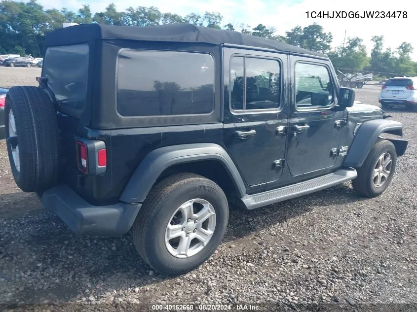 2018 Jeep Wrangler Unlimited Sport VIN: 1C4HJXDG6JW234478 Lot: 40152668