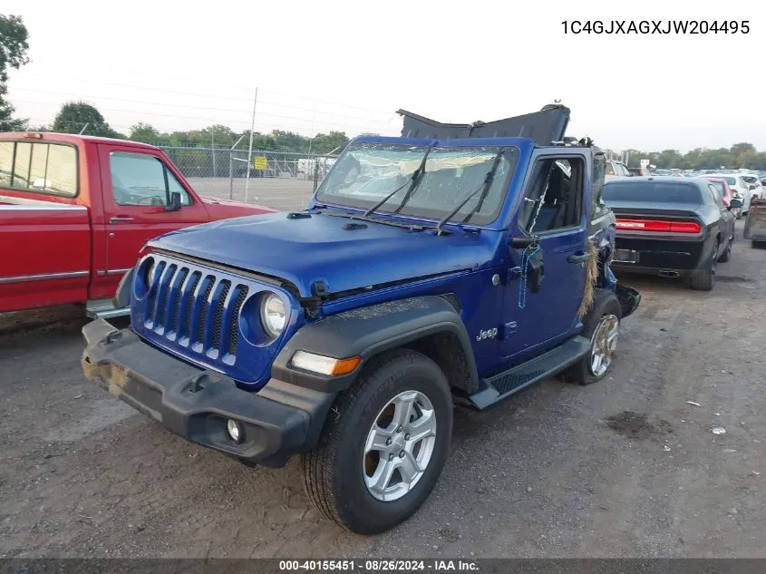 2018 Jeep Wrangler Sport S 4X4 VIN: 1C4GJXAGXJW204495 Lot: 40155451