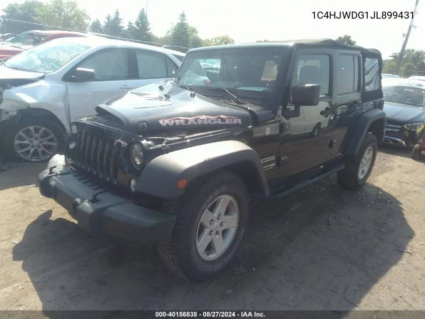 2018 Jeep Wrangler Jk Unlimited Sport S 4X4 VIN: 1C4HJWDG1JL899431 Lot: 40156838