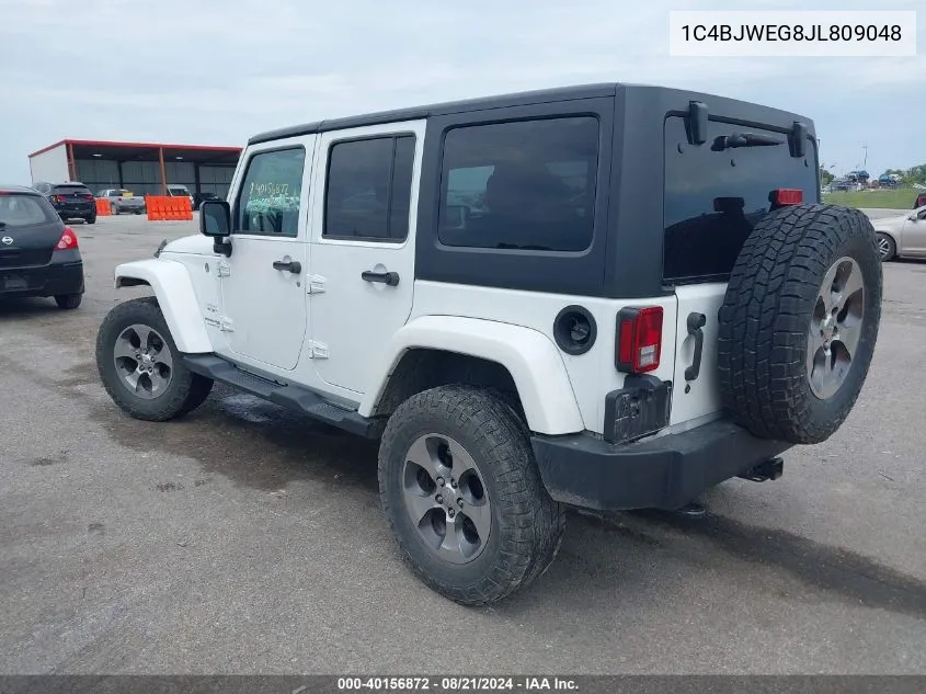 2018 Jeep Wrangler Sahara VIN: 1C4BJWEG8JL809048 Lot: 40156872