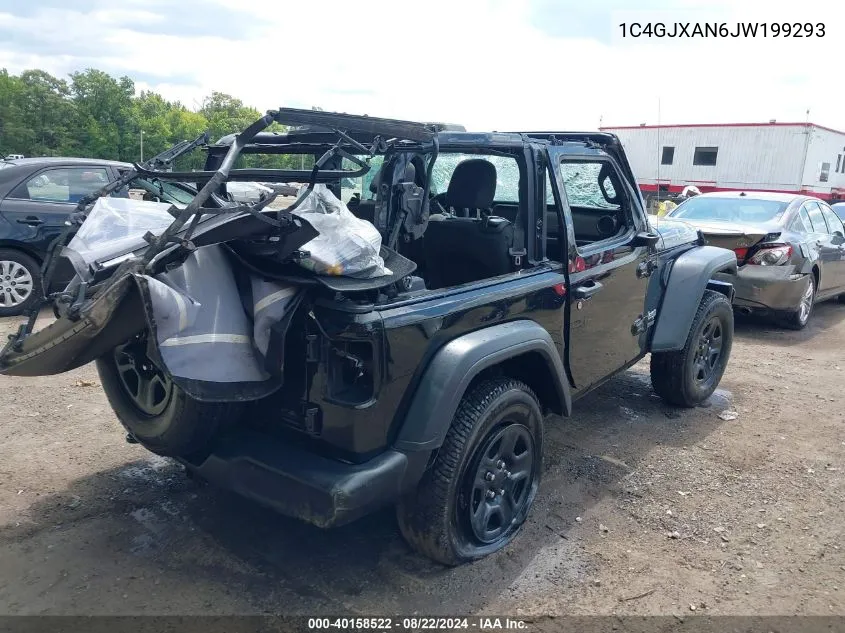 2018 Jeep Wrangler Sport 4X4 VIN: 1C4GJXAN6JW199293 Lot: 40158522