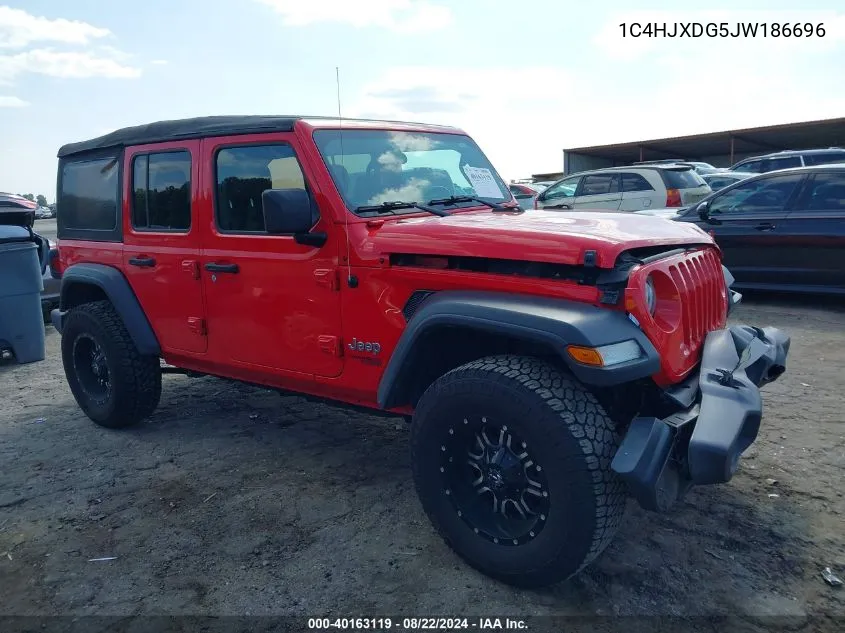 2018 Jeep Wrangler Unlimited Sport S 4X4 VIN: 1C4HJXDG5JW186696 Lot: 40163119