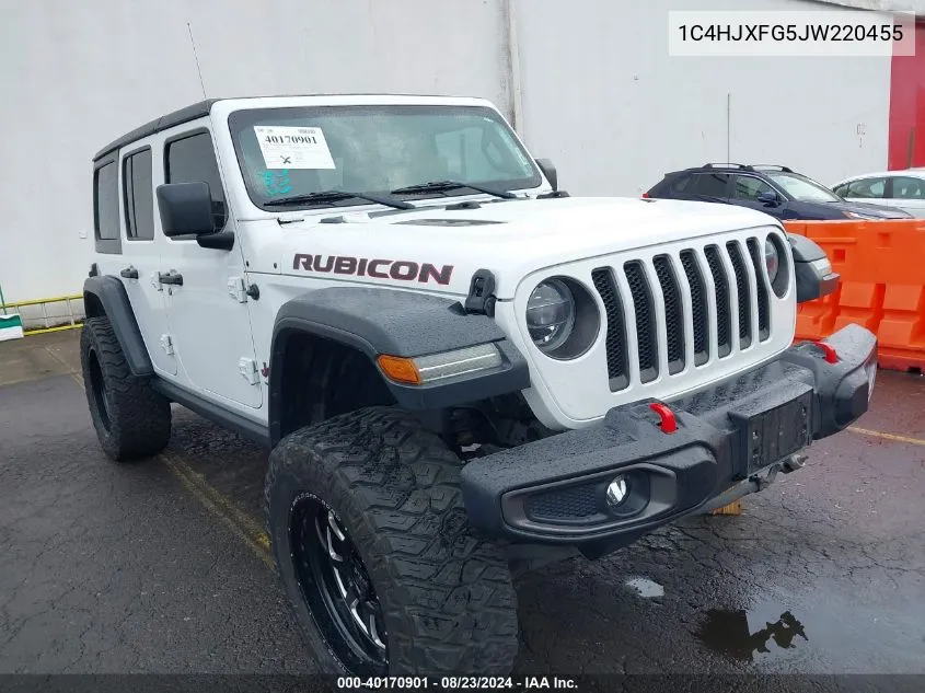 2018 Jeep Wrangler Unlimited Rubicon VIN: 1C4HJXFG5JW220455 Lot: 40170901