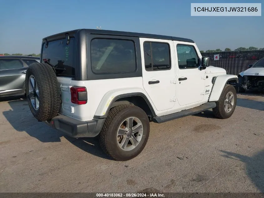 2018 Jeep Wrangler Unlimited Sahara 4X4 VIN: 1C4HJXEG1JW321686 Lot: 40183062