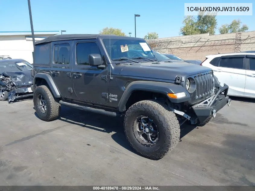 2018 Jeep Wrangler Unlimited Sport S 4X4 VIN: 1C4HJXDN9JW316509 Lot: 40189470