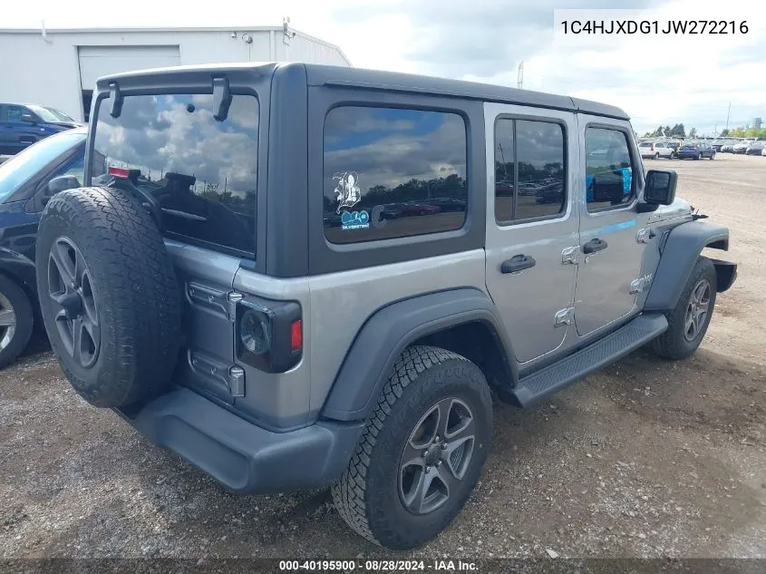 1C4HJXDG1JW272216 2018 Jeep Wrangler Unlimited Sport S 4X4