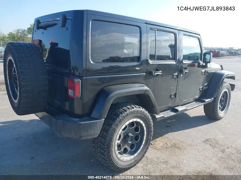 2018 Jeep Wrangler Jk Unlimited Sahara VIN: 1C4HJWEG7JL893843 Lot: 40214078