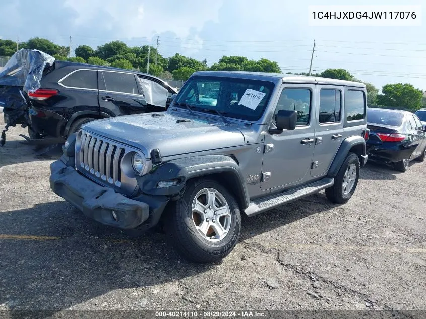 2018 Jeep Wrangler Unlimited Sport S 4X4 VIN: 1C4HJXDG4JW117076 Lot: 40214110