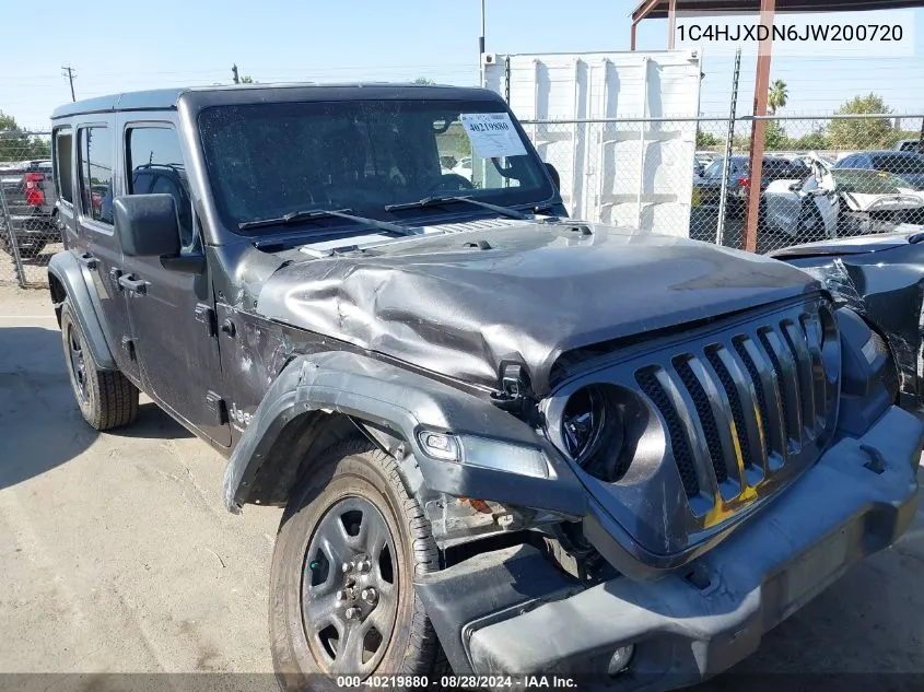 1C4HJXDN6JW200720 2018 Jeep Wrangler Unlimited Sport 4X4