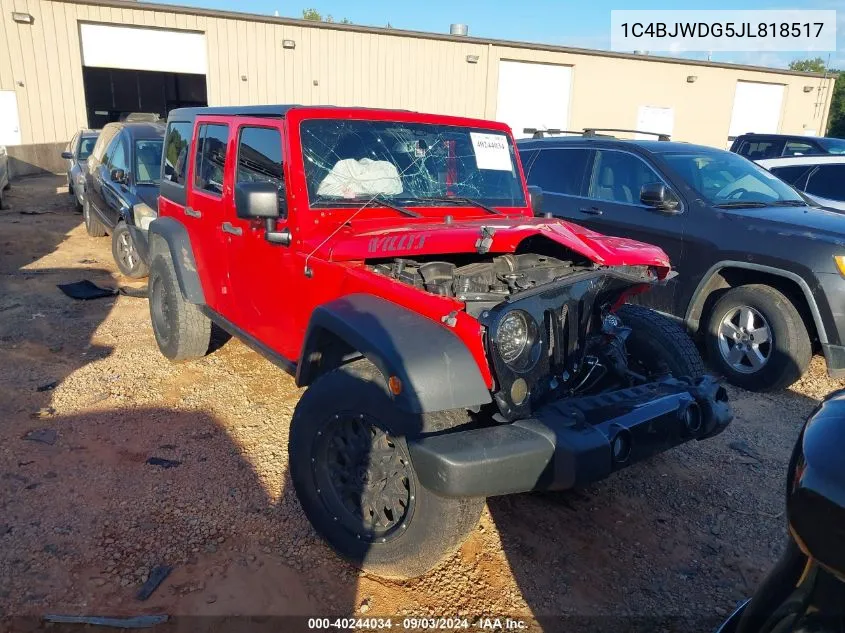 1C4BJWDG5JL818517 2018 Jeep Wrangler Jk Unlimited Willy Wheeler W 4X4