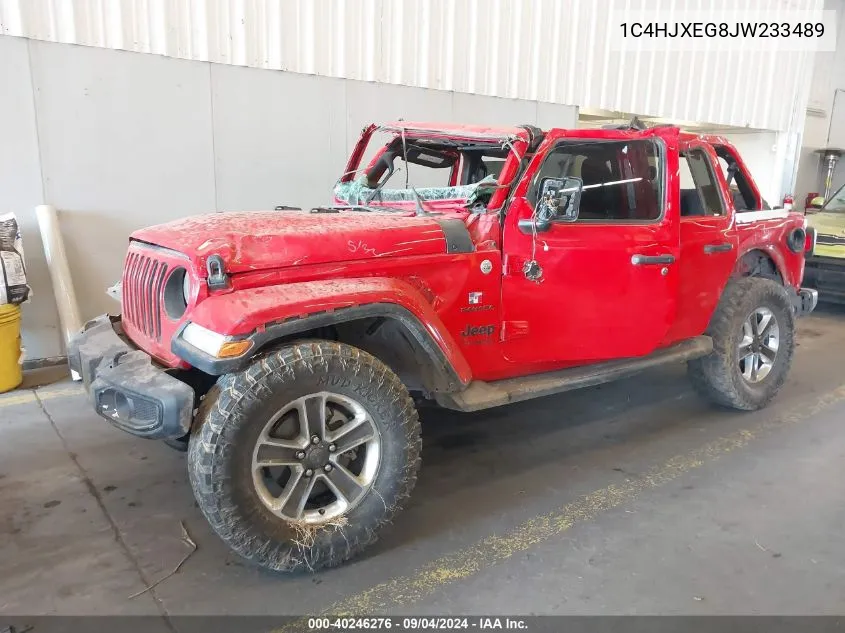 2018 Jeep Wrangler Unlimited Sahara VIN: 1C4HJXEG8JW233489 Lot: 40246276