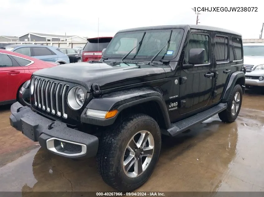 2018 Jeep Wrangler Unlimited Sahara 4X4 VIN: 1C4HJXEG0JW238072 Lot: 40267966